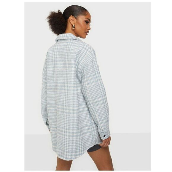 Viceyla pale blue plaid L/S Shacket - Picture 4 of 11